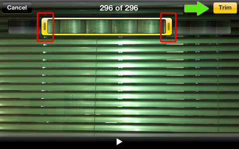 Trim video in iPhone camera roll